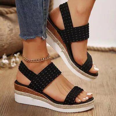 Peep Toe Wedge Sandals