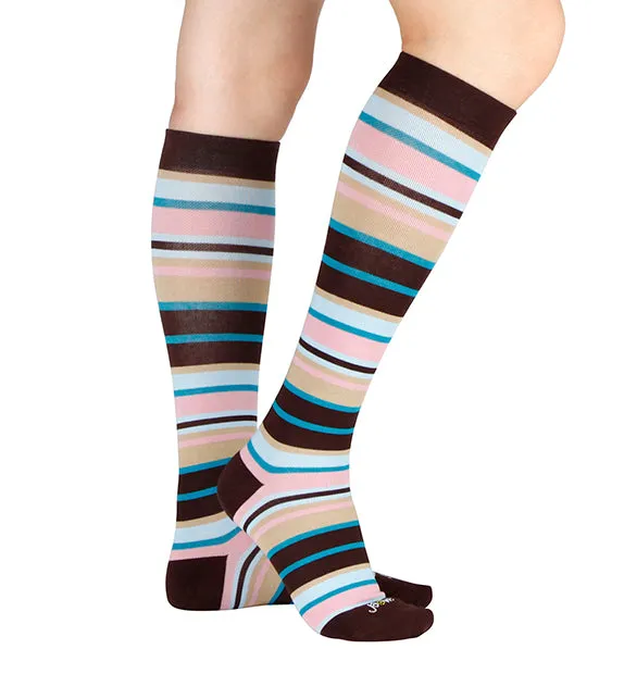 Pima Cotton Everyday Compression Socks (15-20mmHg) - Multi Stripes - 3 Pack
