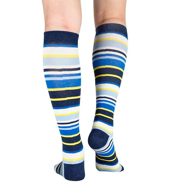 Pima Cotton Everyday Compression Socks (15-20mmHg) - Multi Stripes - 3 Pack