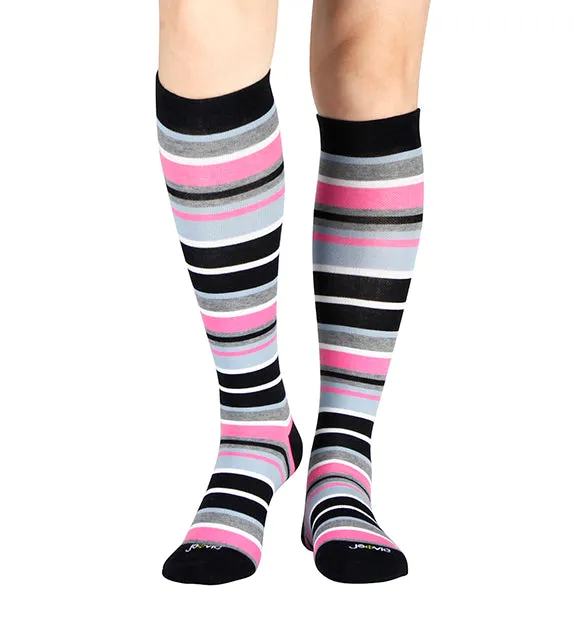 Pima Cotton Everyday Compression Socks (15-20mmHg) - Multi Stripes - 3 Pack