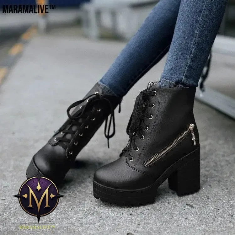 Platform high top boots