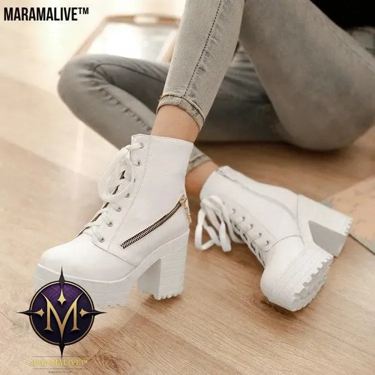Platform high top boots