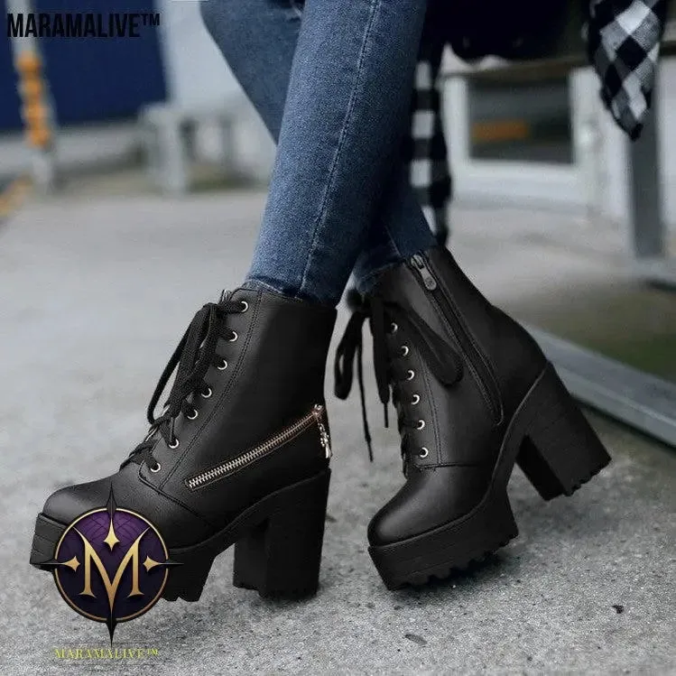 Platform high top boots
