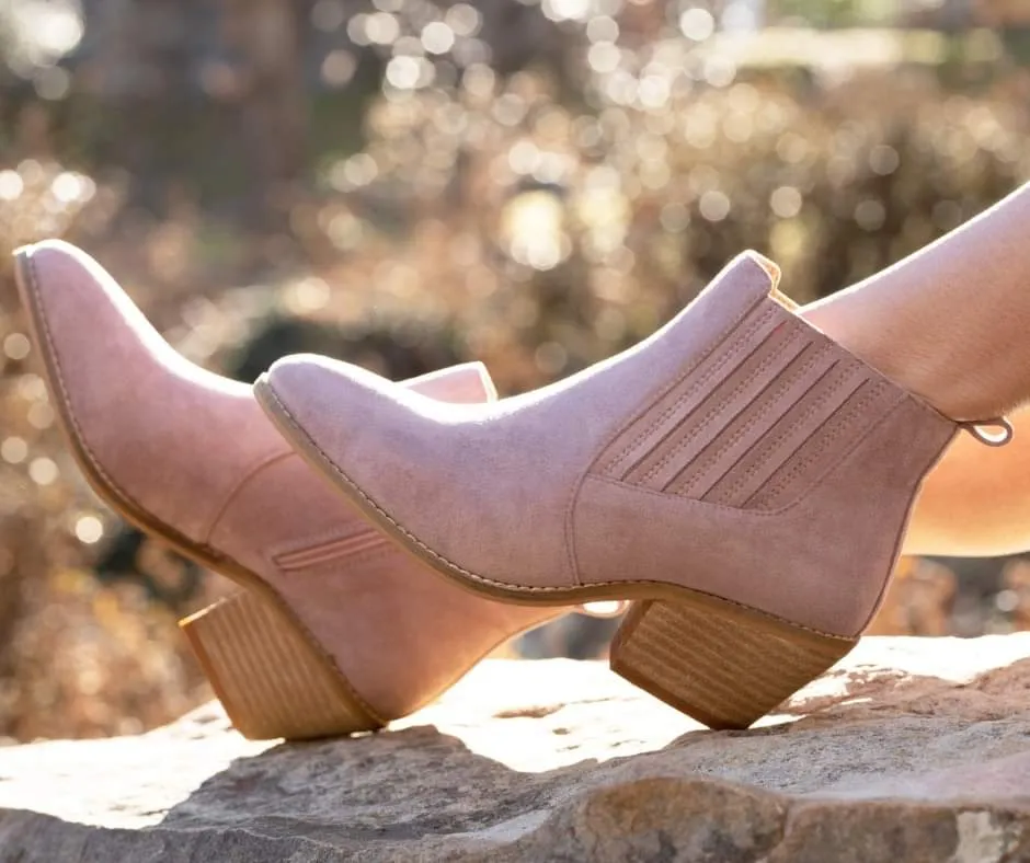Potion Blush Suede Booties