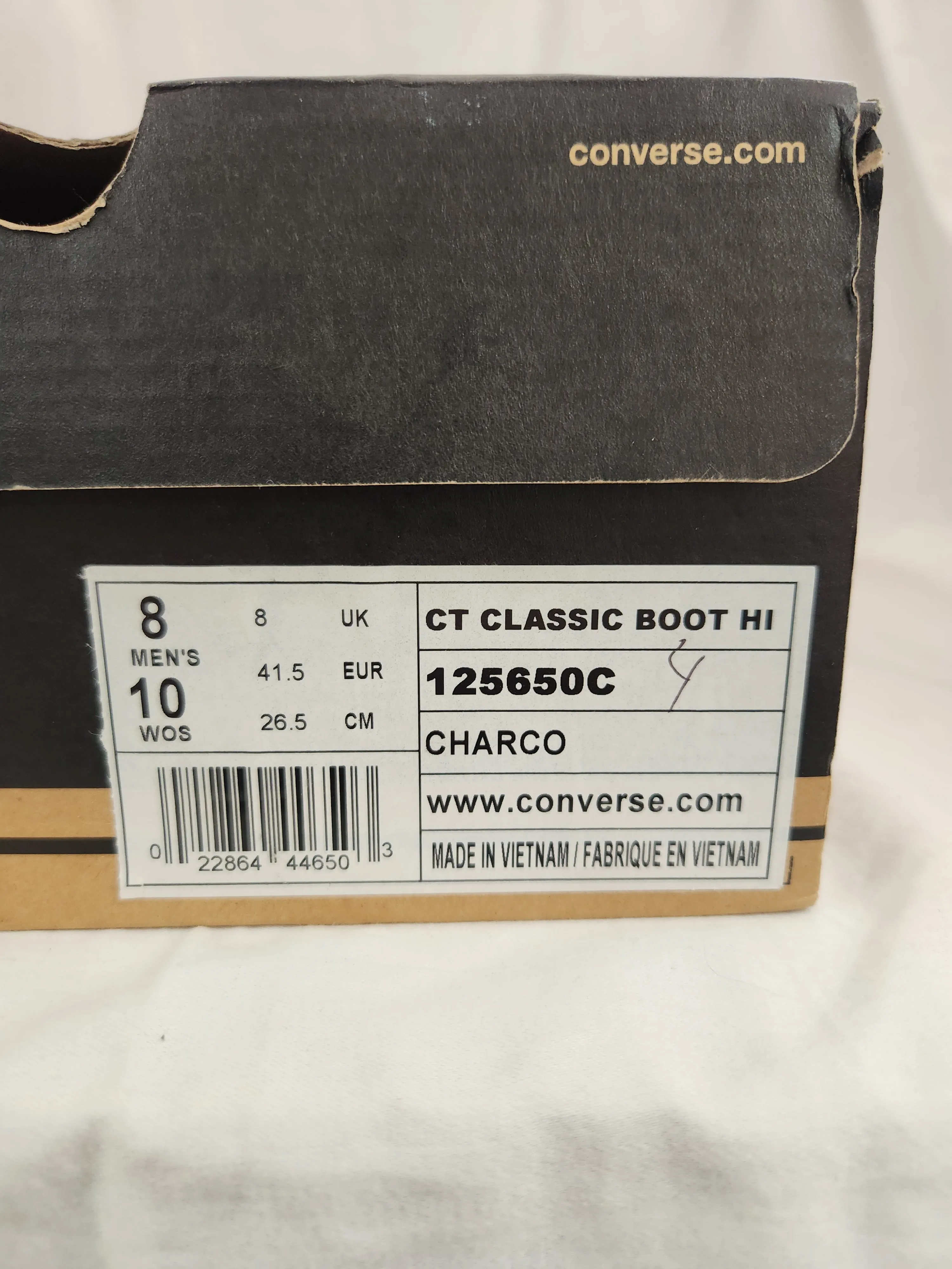 Rare - Converse Charcoal Classic Boot Hi #125650C - Size: Men 8/Women 10