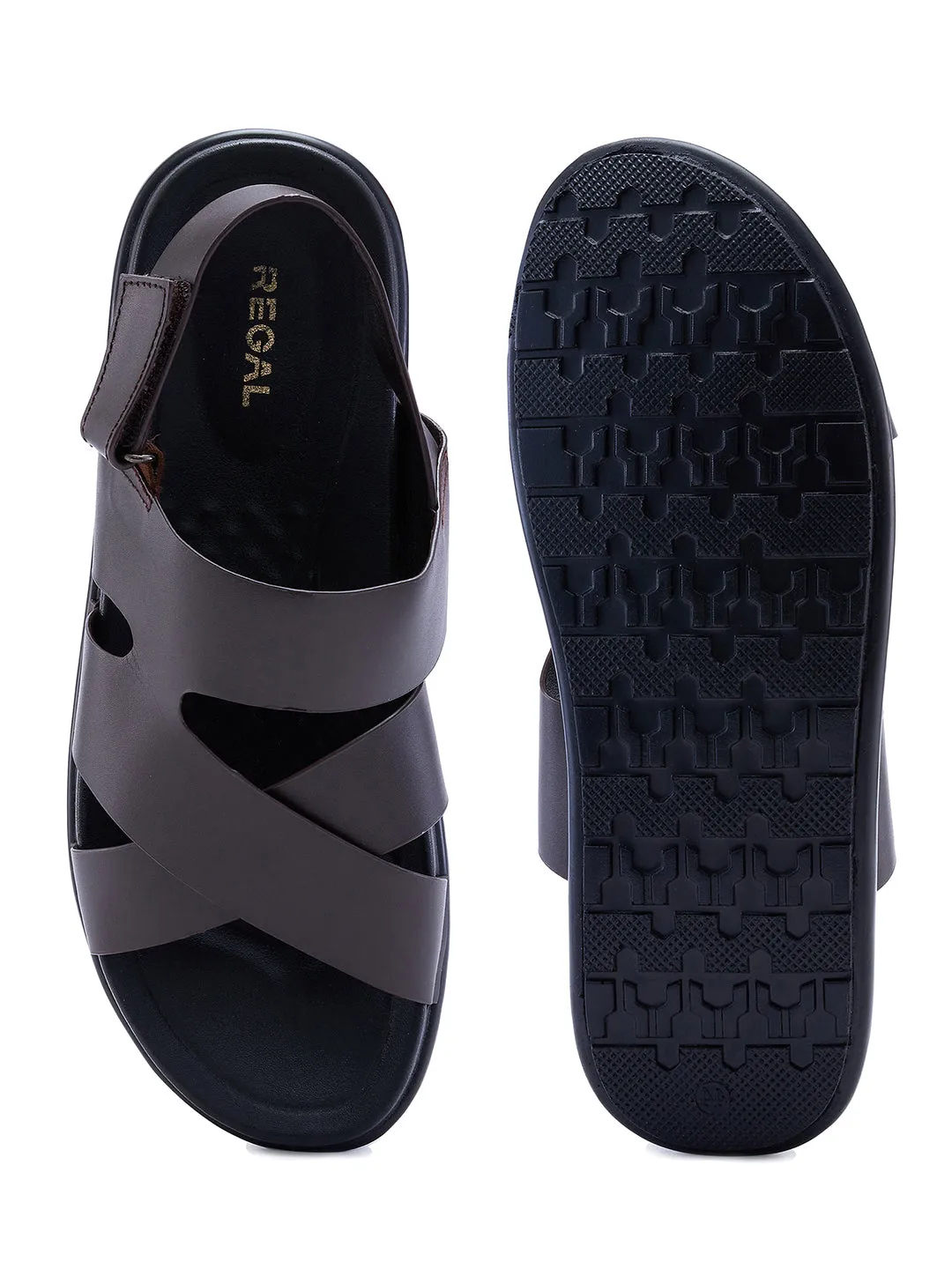 Regal Brown Men Casual Leather Sandals