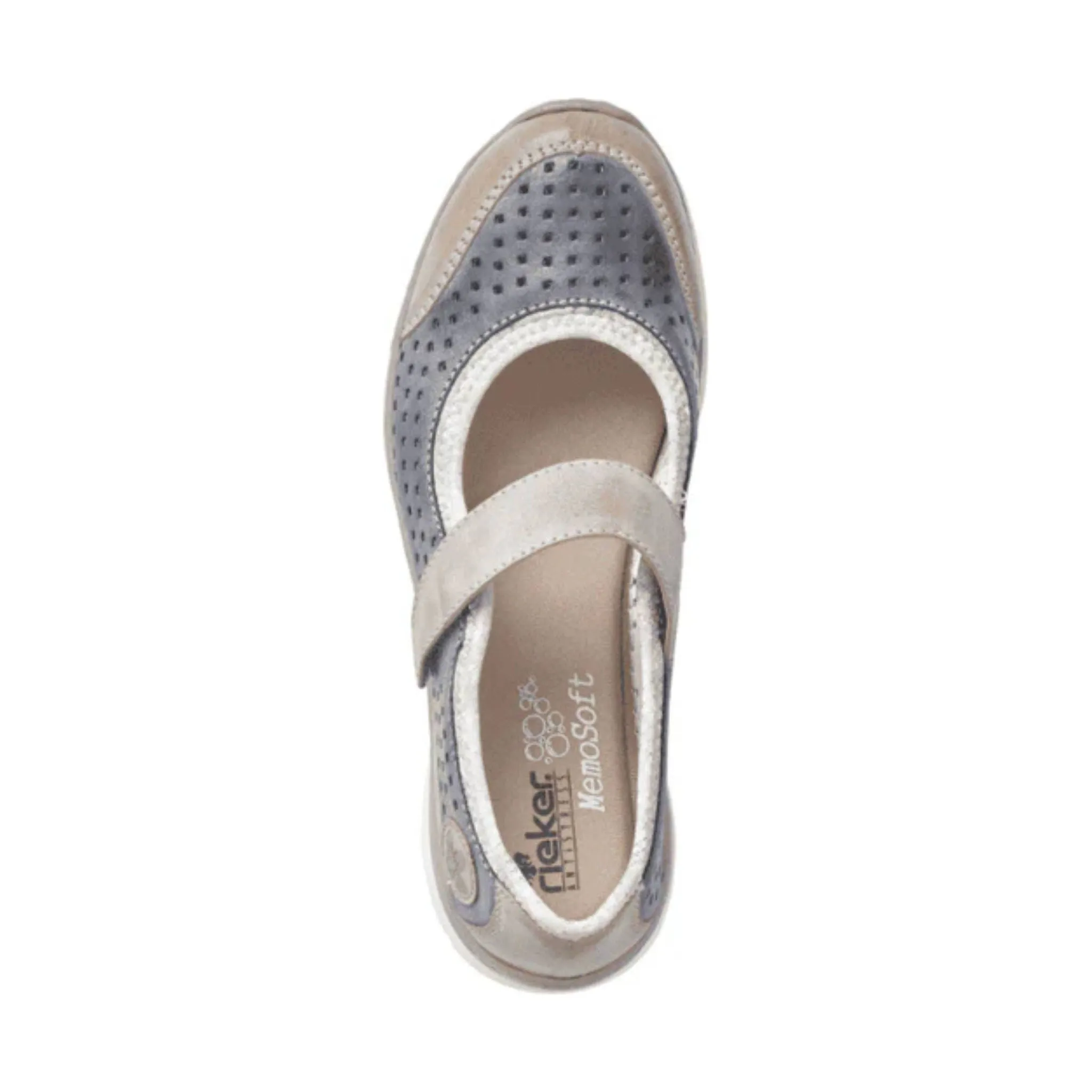 Rieker Women's Nikita Shoes - Steel/Jeans/Silverflower