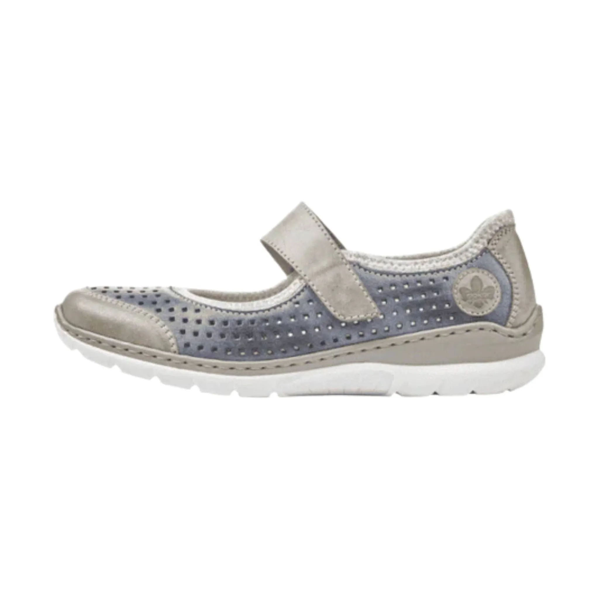 Rieker Women's Nikita Shoes - Steel/Jeans/Silverflower