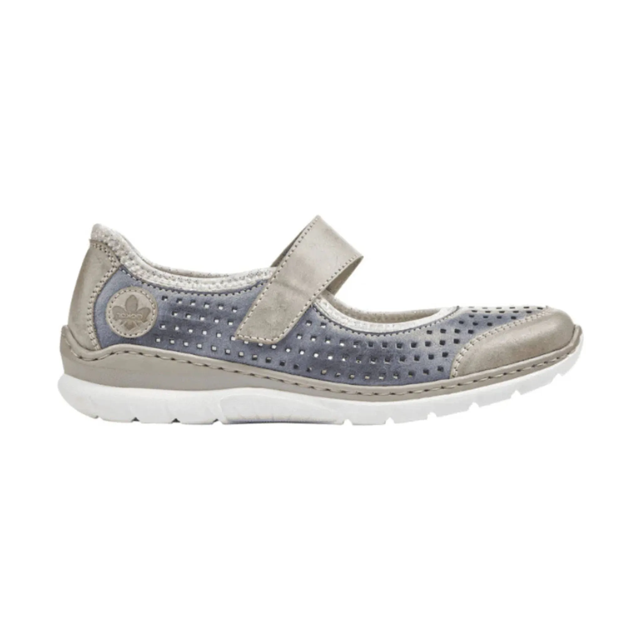 Rieker Women's Nikita Shoes - Steel/Jeans/Silverflower