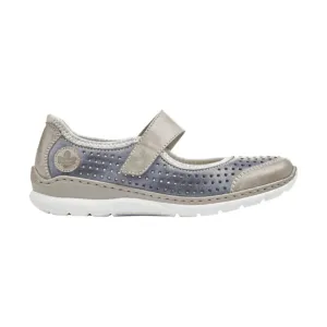 Rieker Women's Nikita Shoes - Steel/Jeans/Silverflower