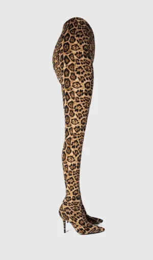 Sagier Leopard Print Pant Boots