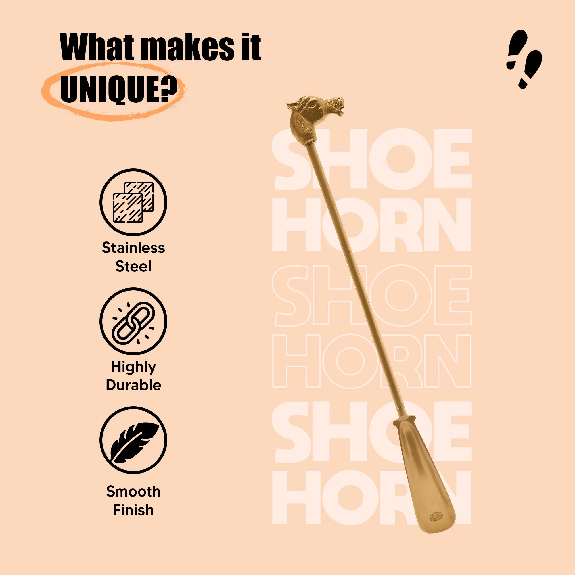 Shoe Mistri Aluminium Horse Shape Shoe Horn