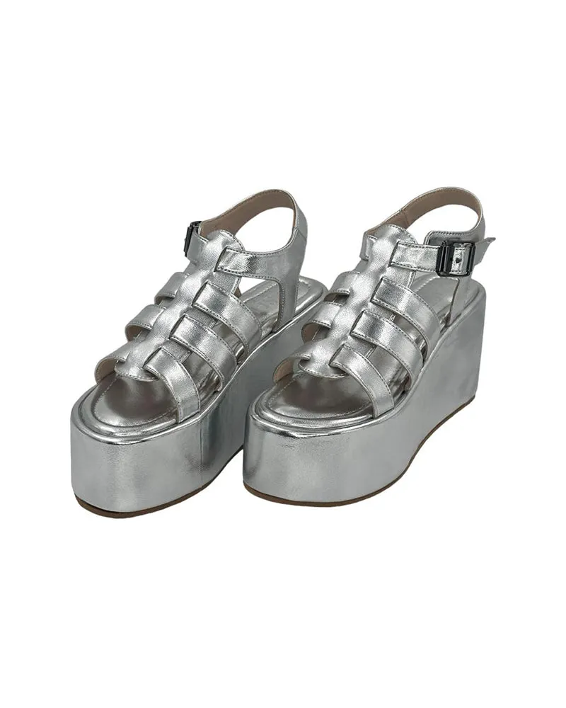 Silver Caged Sandals
