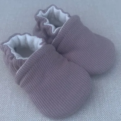 Snow and Arrow Cotton Knit Slippers - Ribbed Petal