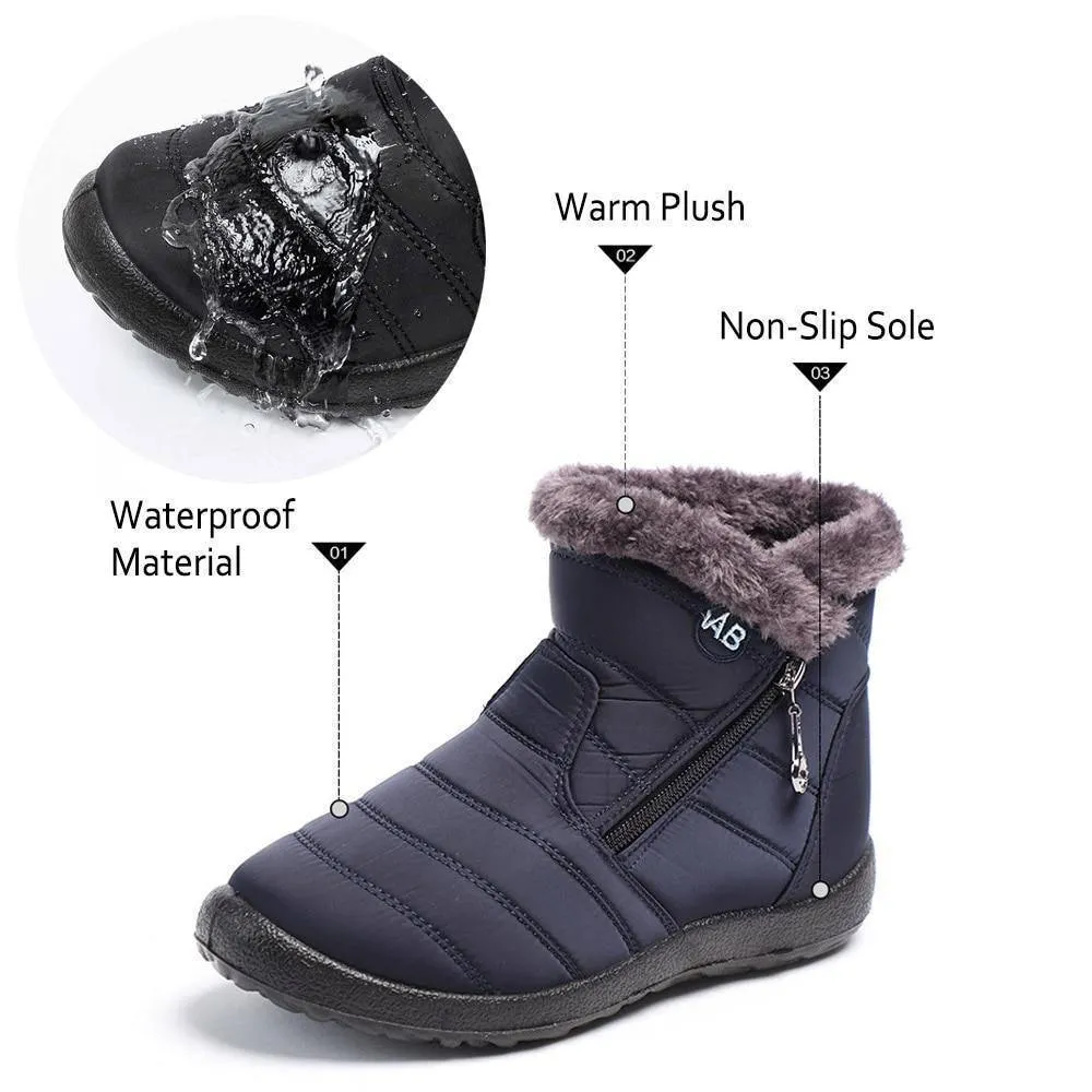 Snow Boots Waterproof Plush Fur Ankle For Boot Black Red Femmes Bottes Esbotas Invierno Botas De Mujer