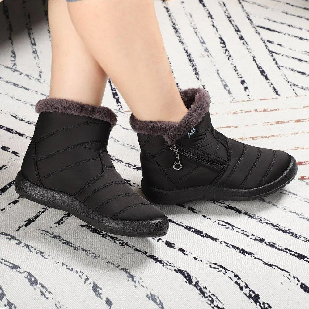 Snow Boots Waterproof Plush Fur Ankle For Boot Black Red Femmes Bottes Esbotas Invierno Botas De Mujer
