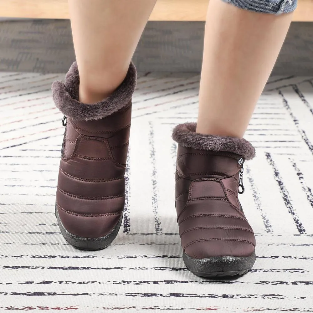 Snow Boots Waterproof Plush Fur Ankle For Boot Black Red Femmes Bottes Esbotas Invierno Botas De Mujer