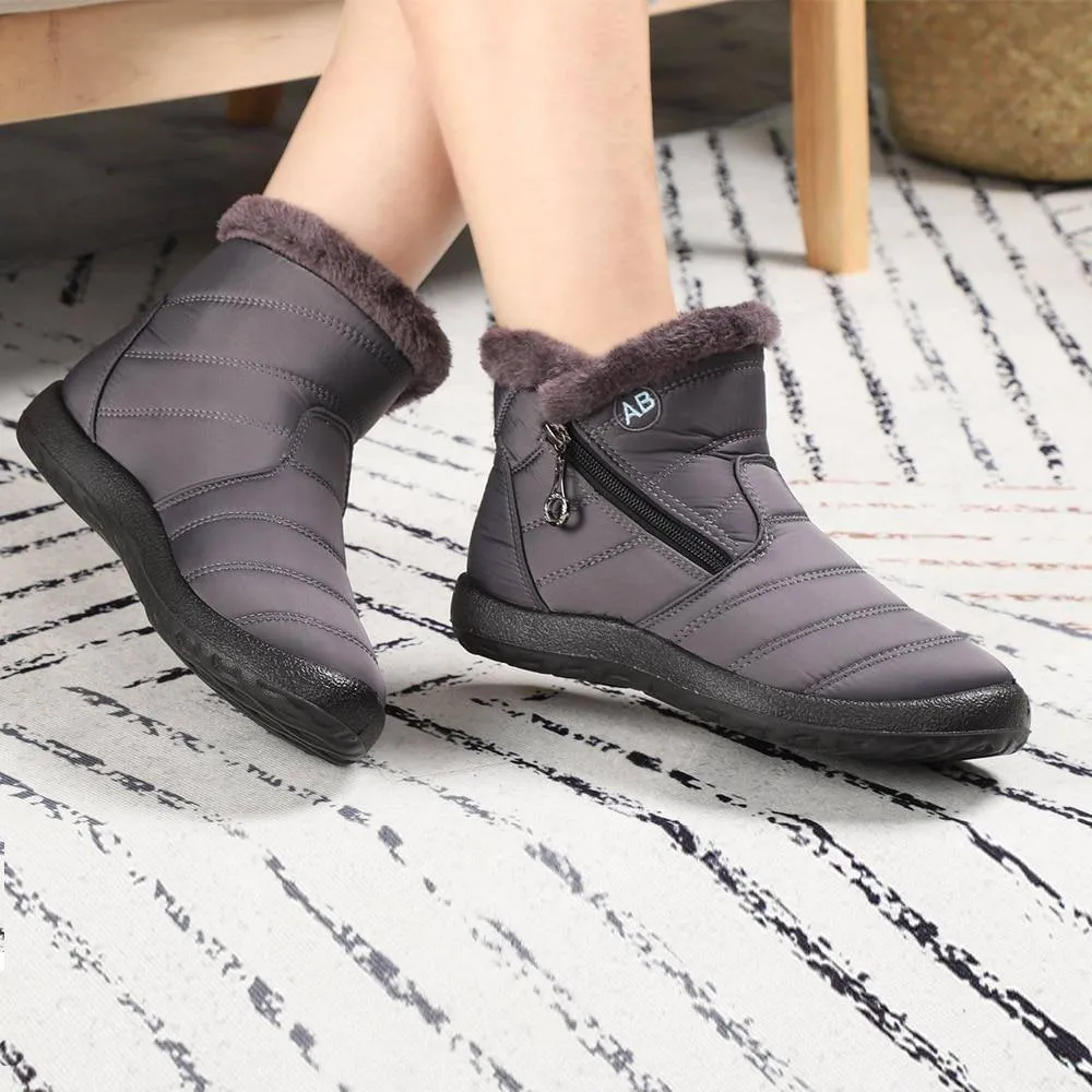 Snow Boots Waterproof Plush Fur Ankle For Boot Black Red Femmes Bottes Esbotas Invierno Botas De Mujer