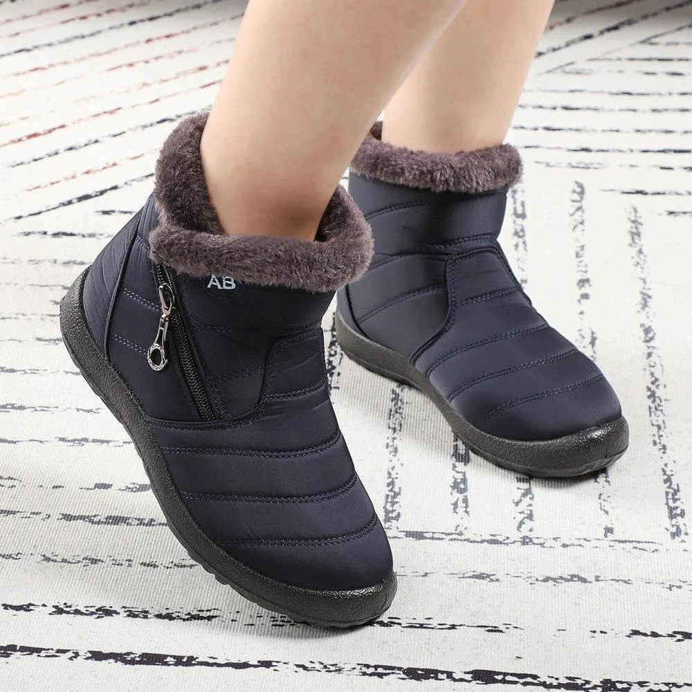 Snow Boots Waterproof Plush Fur Ankle For Boot Black Red Femmes Bottes Esbotas Invierno Botas De Mujer