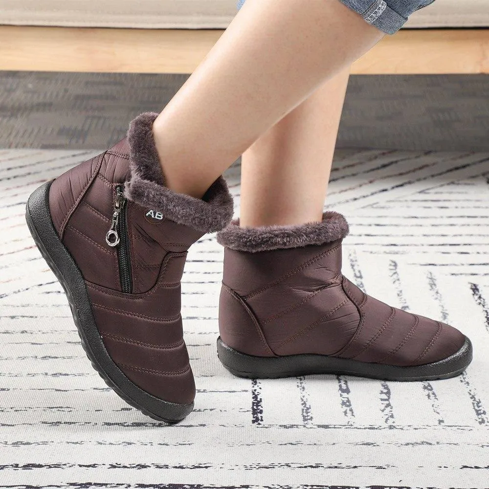 Snow Boots Waterproof Plush Fur Ankle For Boot Black Red Femmes Bottes Esbotas Invierno Botas De Mujer