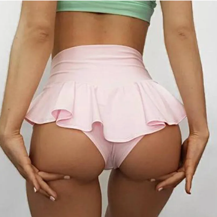 SpiceFlirt High-Waisted Ruffle Skirted Hot Pants
