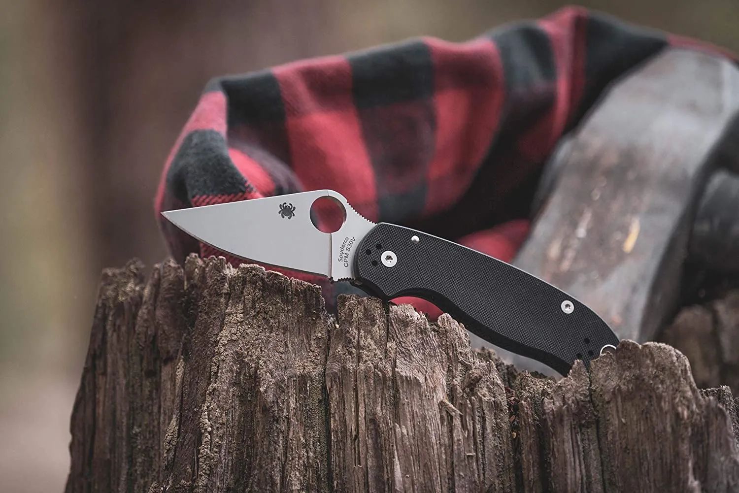Spyderco Para 3 G-10 Dark Gray Maxamet 2.93" Plain Edge Folding Pocket Knife (C223GPDGY)
