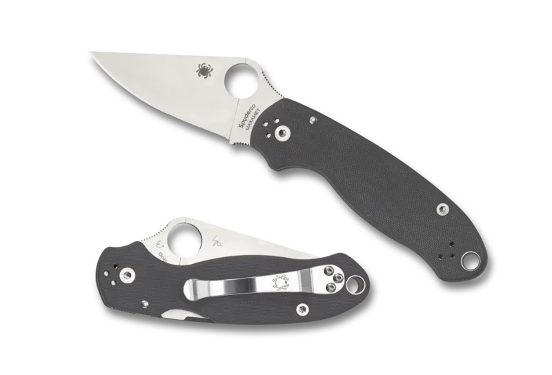 Spyderco Para 3 G-10 Dark Gray Maxamet 2.93" Plain Edge Folding Pocket Knife (C223GPDGY)