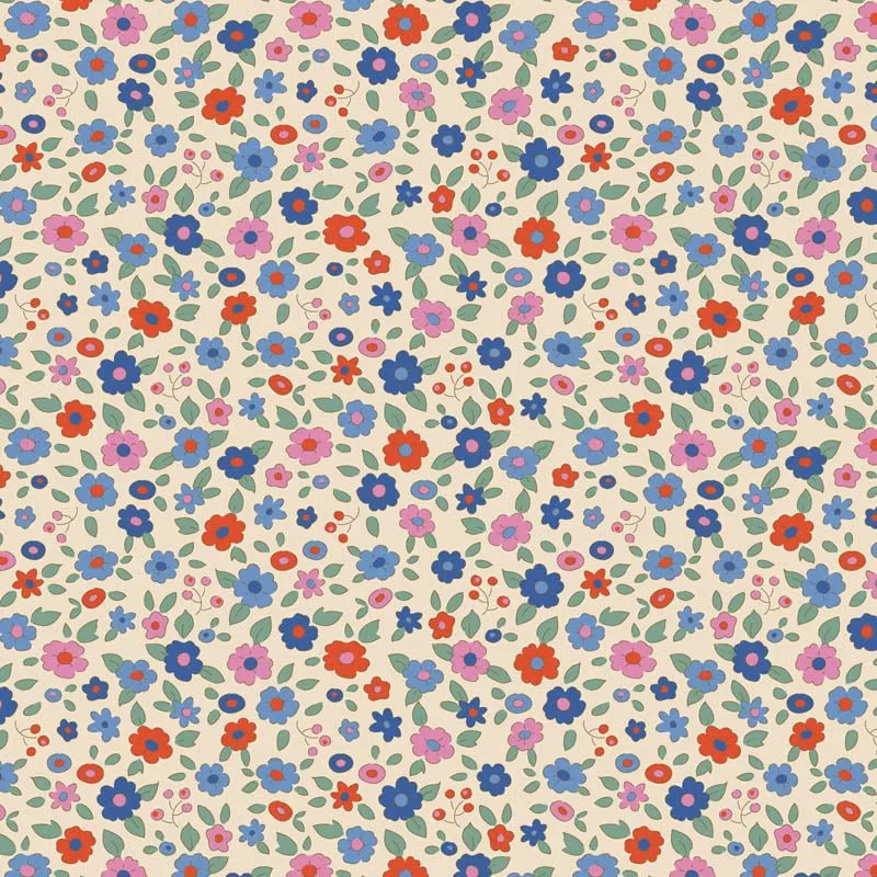 Tilda Creating Memories Fabric | Evie | Blue