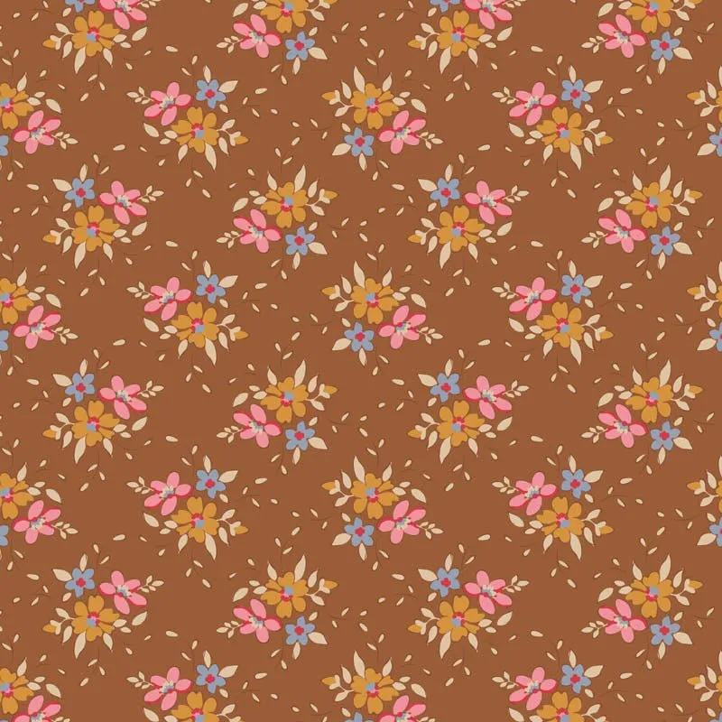 Tilda Creating Memories Fabric | Frida | Brown