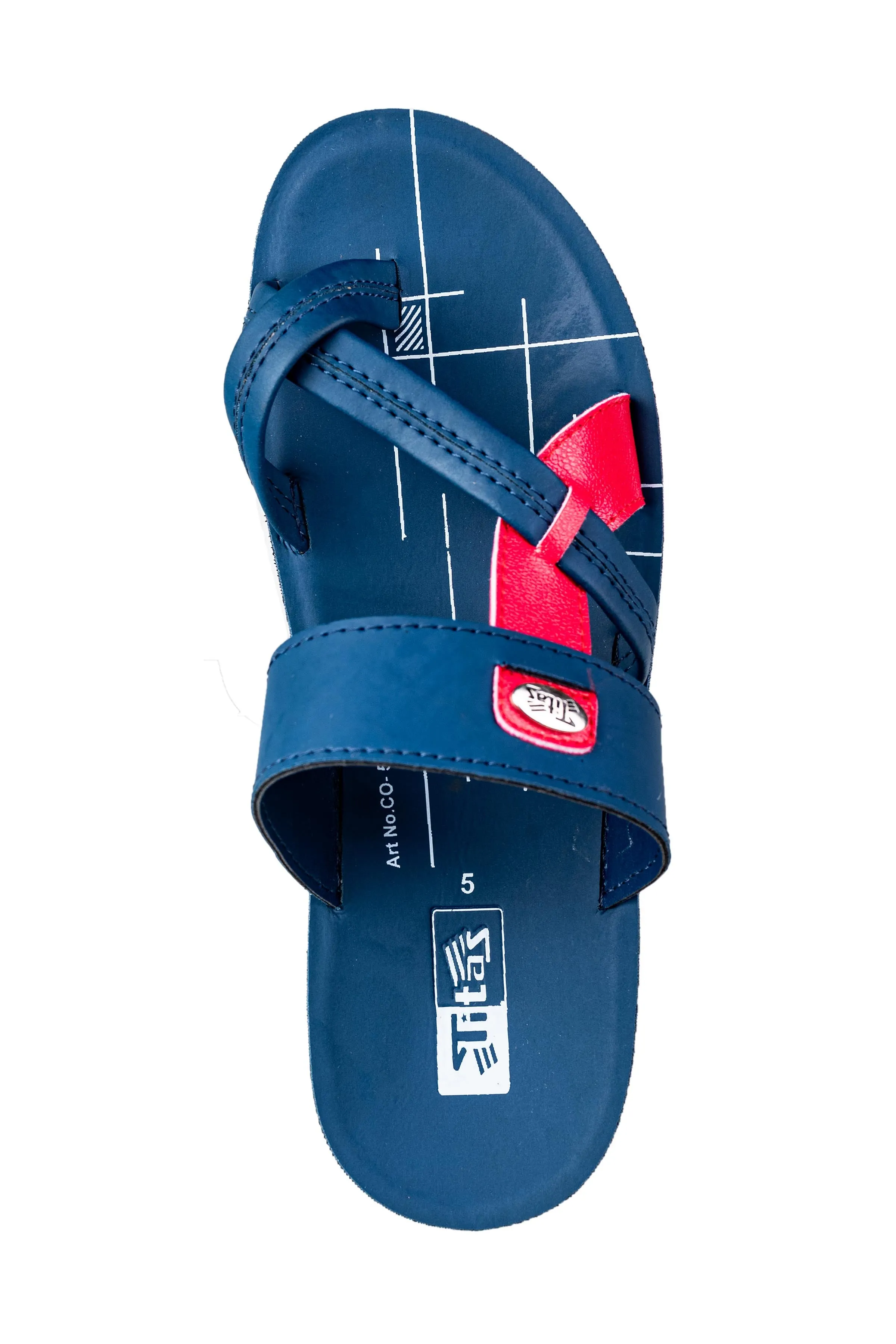 Titas Boys Blue / Red  Chappal PU