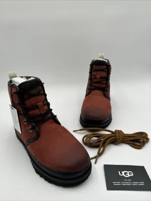 UGG HARKLEY WATERPROOF RED OXIDE LEATHER MEN'S HIKING BOOTS SIZE US 5/ UK 4