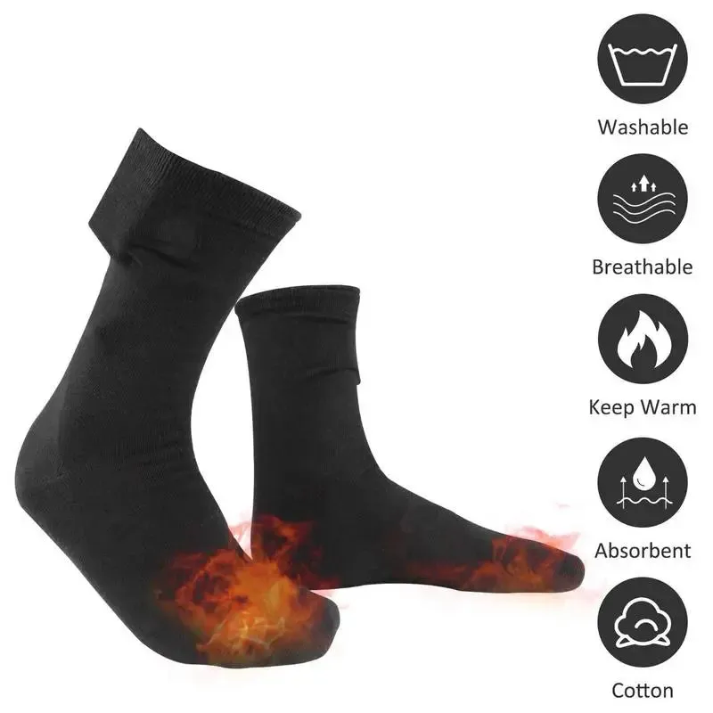 USB Heated Socks Women Ski Thermal Stockings Fast Heating Winter Warmth Supplies 5V Long Warmth Stocking For Outdoor Activities