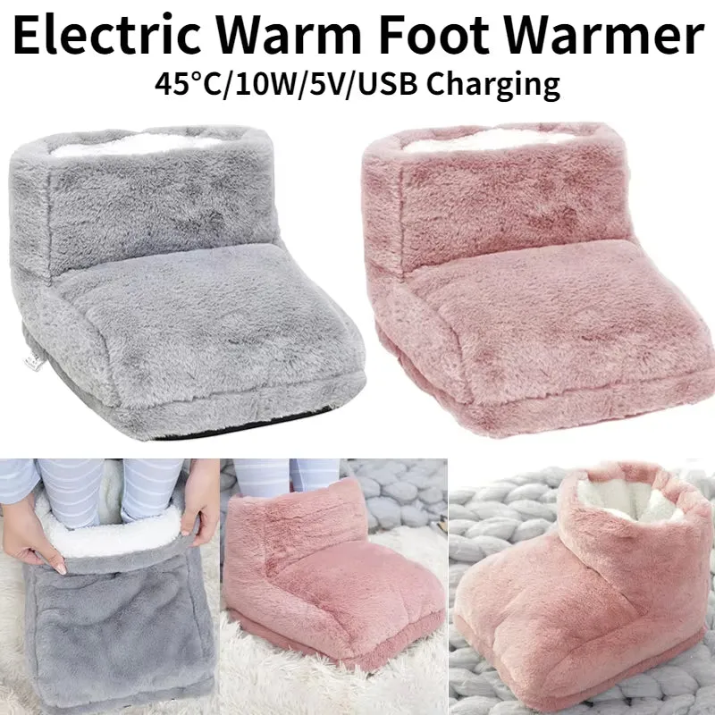 USB-Powered Electric Foot Warmer with Fleece – Energy-Saving Heated Foot Pads for Couples, Ideal for Home & Bedroom Comfort