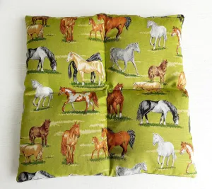 Wheat Bag Square, 25cm X 25cm ' HORSES '