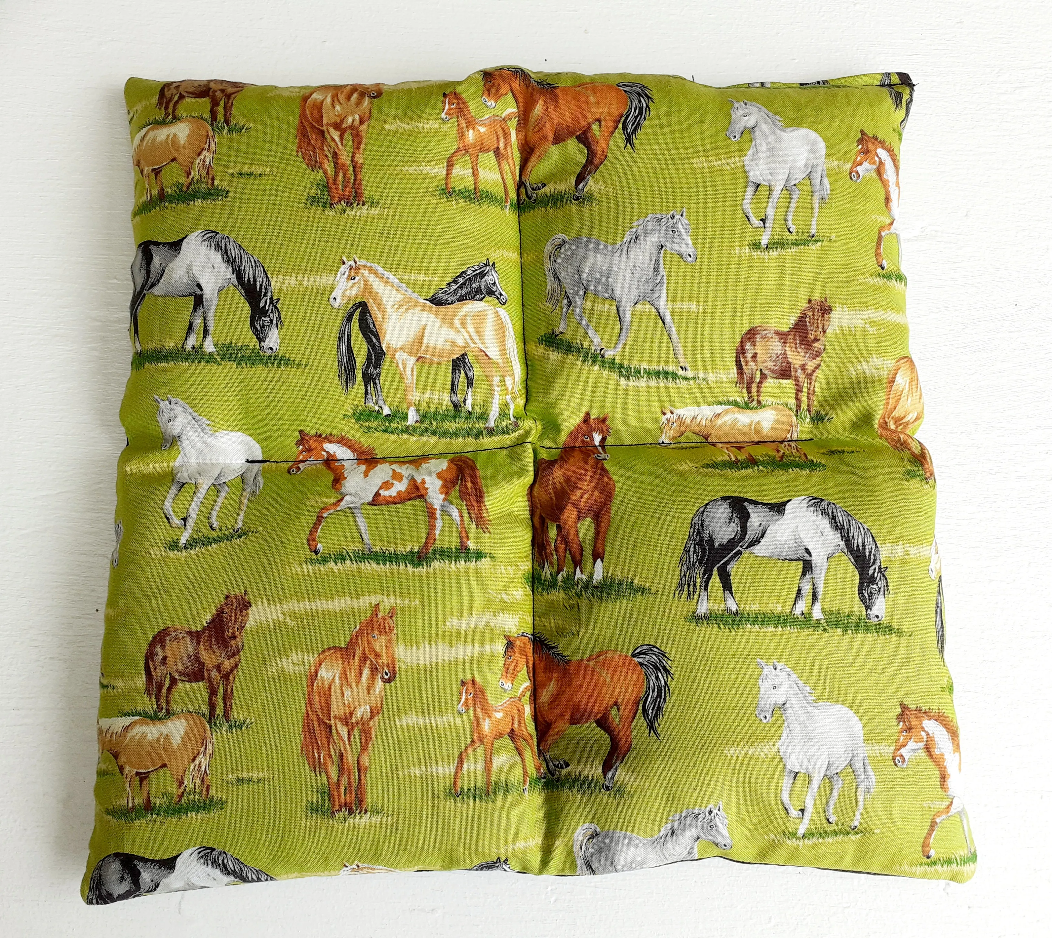 Wheat Bag Square, 25cm X 25cm ' HORSES '