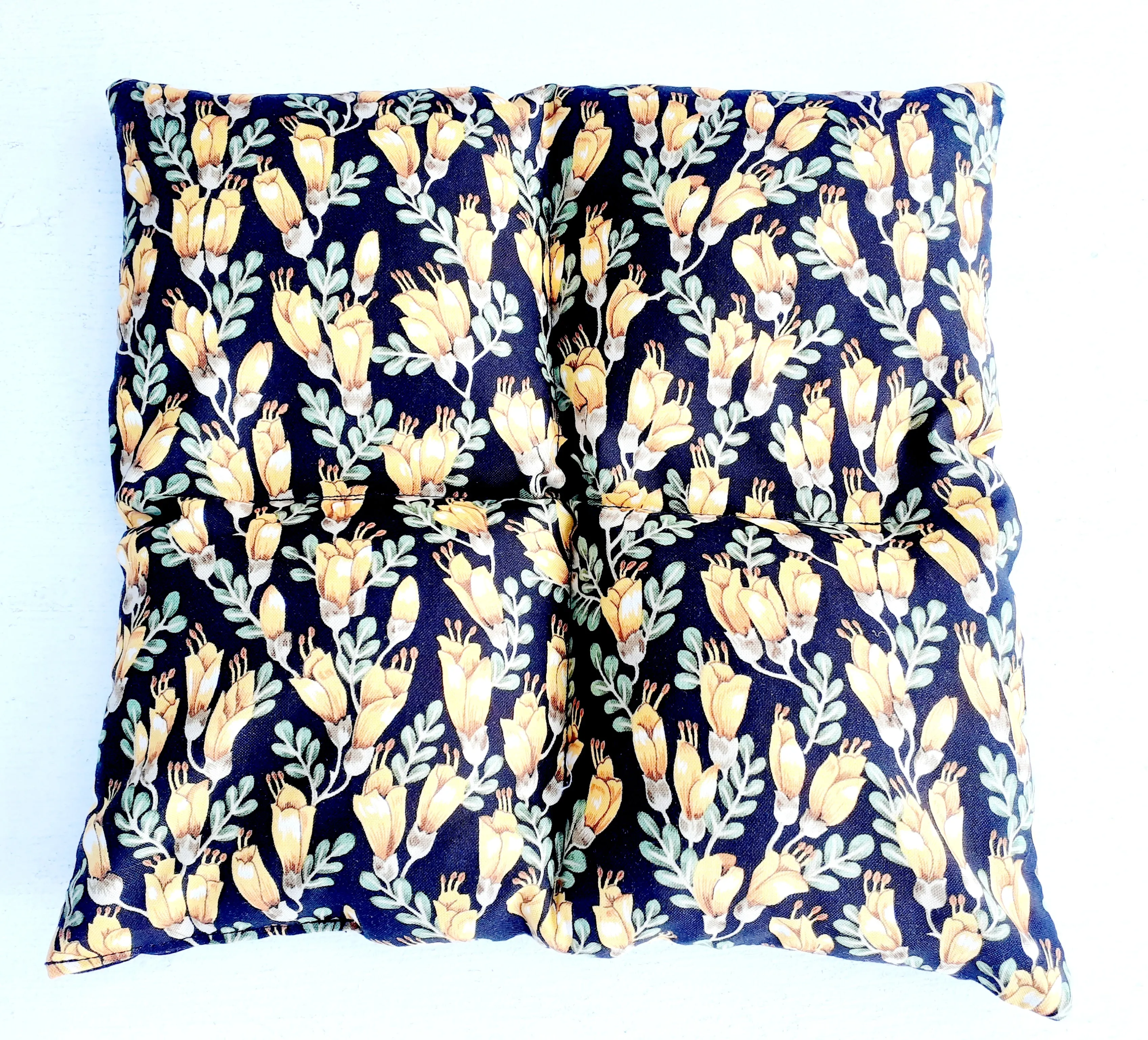 Wheat Bag Square, 25cm X 25cm 'Kowhai Flowers'