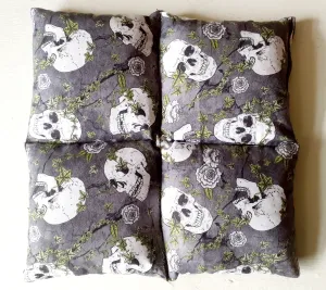 Wheat Bag Square, 25cm X 25cm 'Skull Grey '