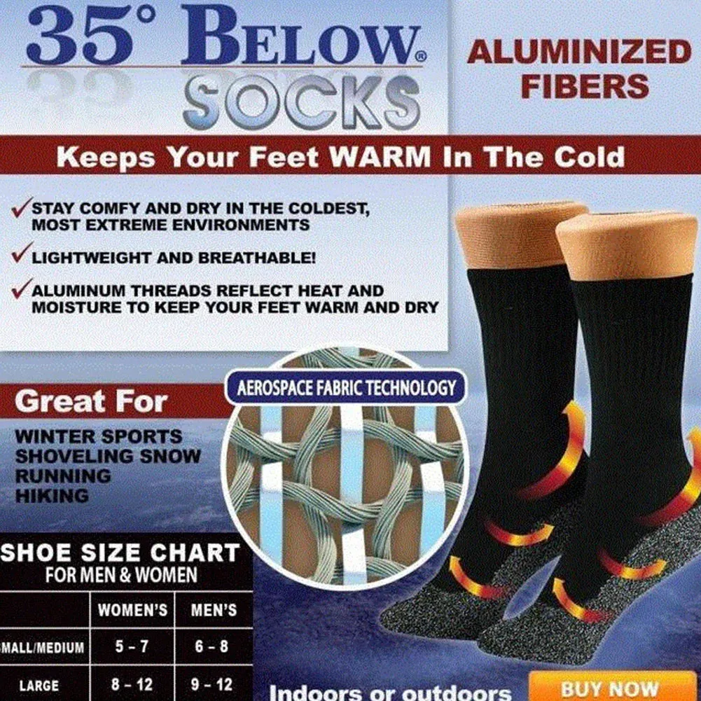 Winter Self-Heating Constant Temperature Heat Socks for Men Women Thermal Heated Socks Acetate Fibers Heating Fiber Stockings Thermal Socks for Indoor Outdoor