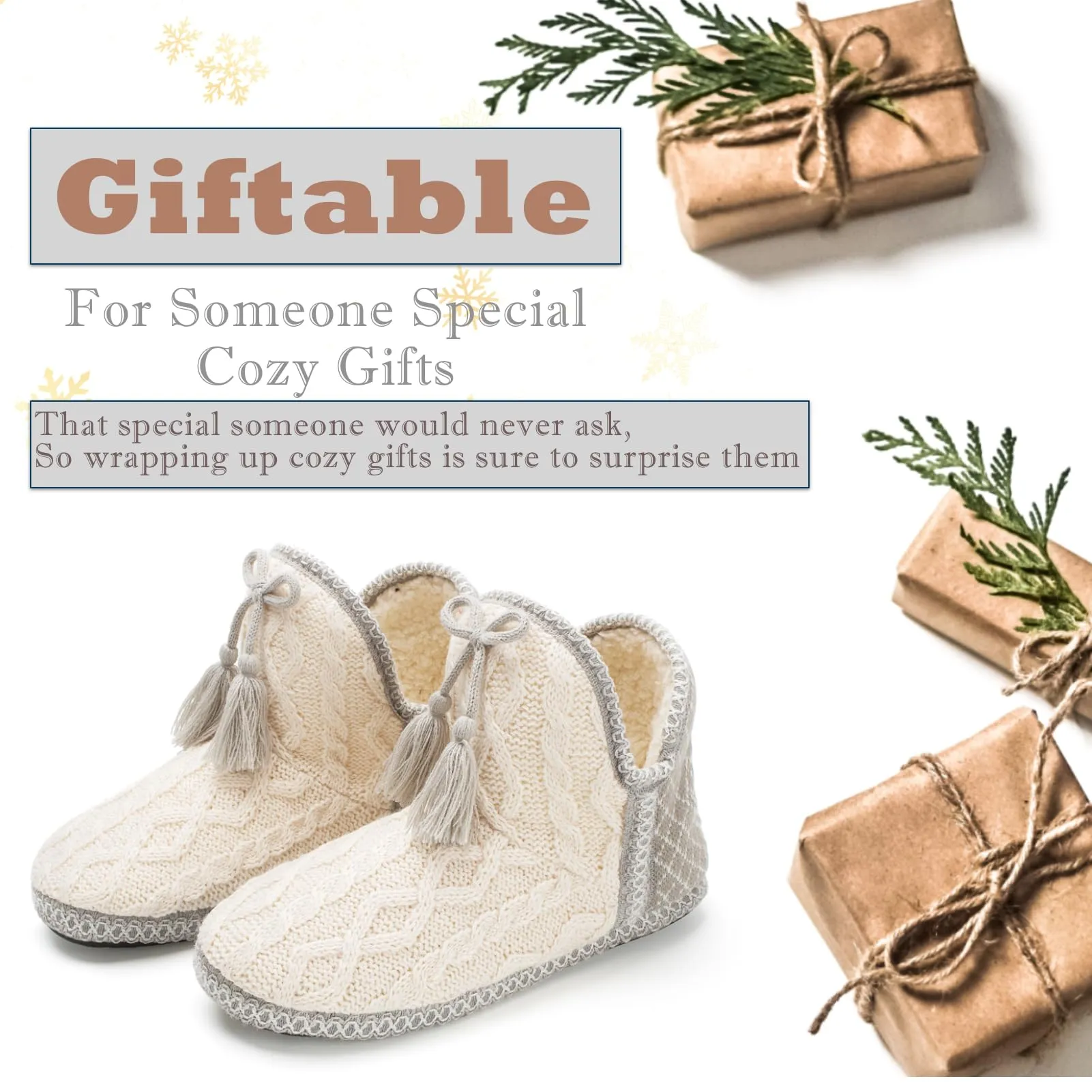 Women's Ankle Bootie Slippers with Memory Foam