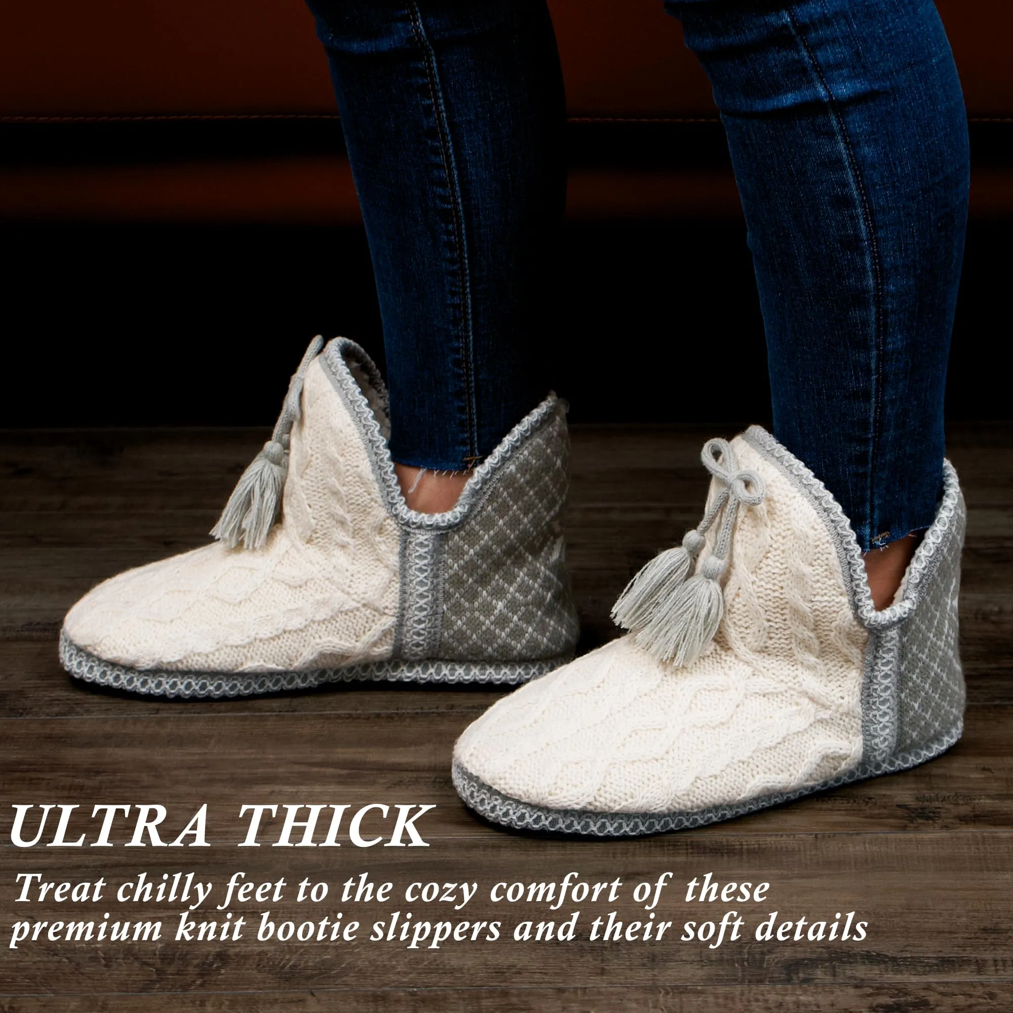 Women's Ankle Bootie Slippers with Memory Foam