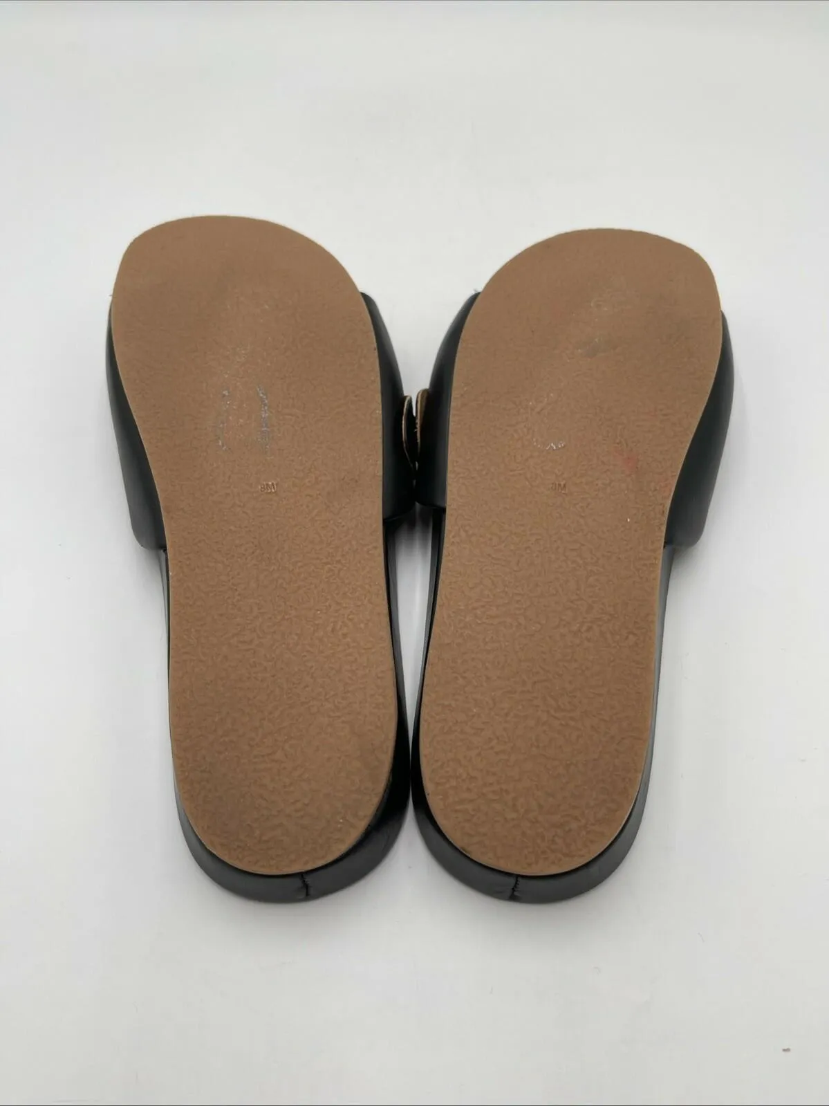 Women’s Jack Rogers Dorothy Bow Leather Slide Sandals Black Size 8M - Very Good