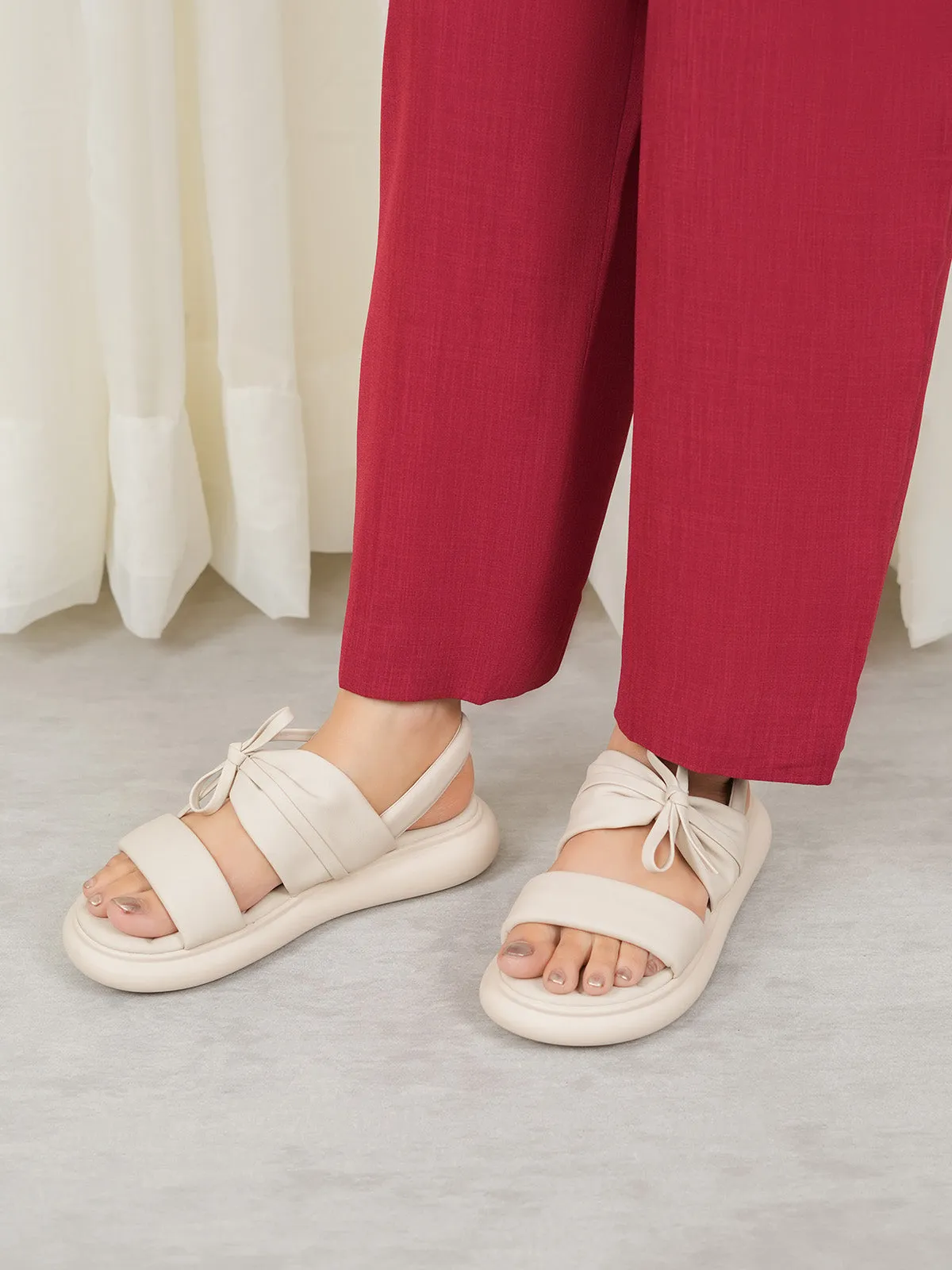 Womens "GREYY" Bow Accented Sandals