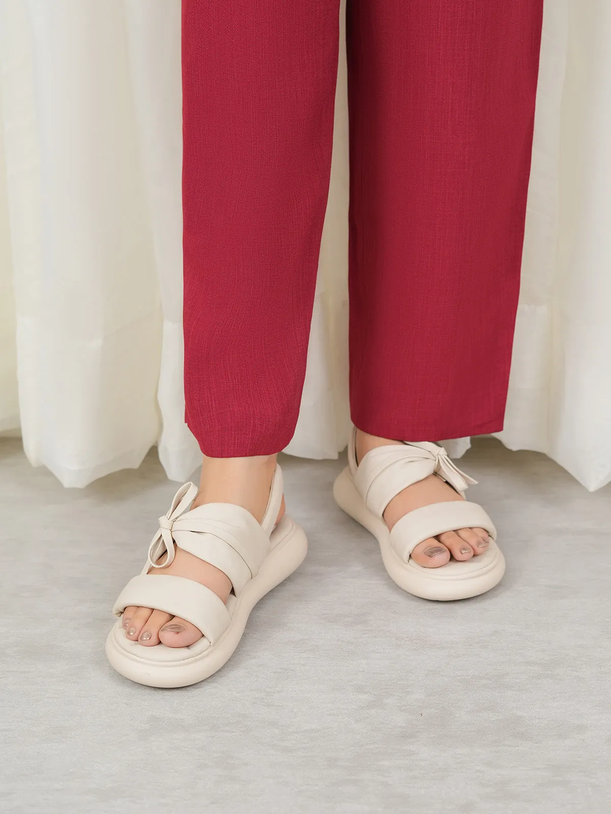 Womens "GREYY" Bow Accented Sandals