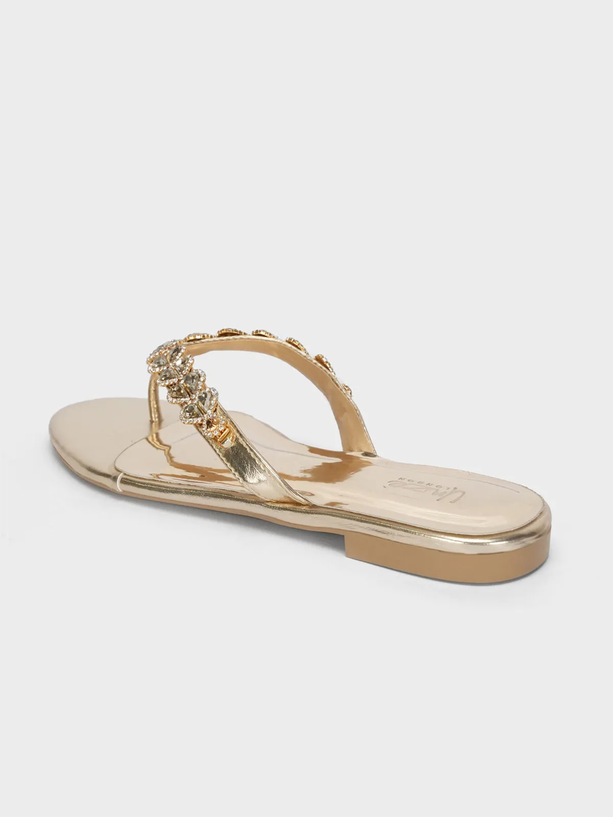 Womens "LILAC" V Strap Decorated Summer Slippers